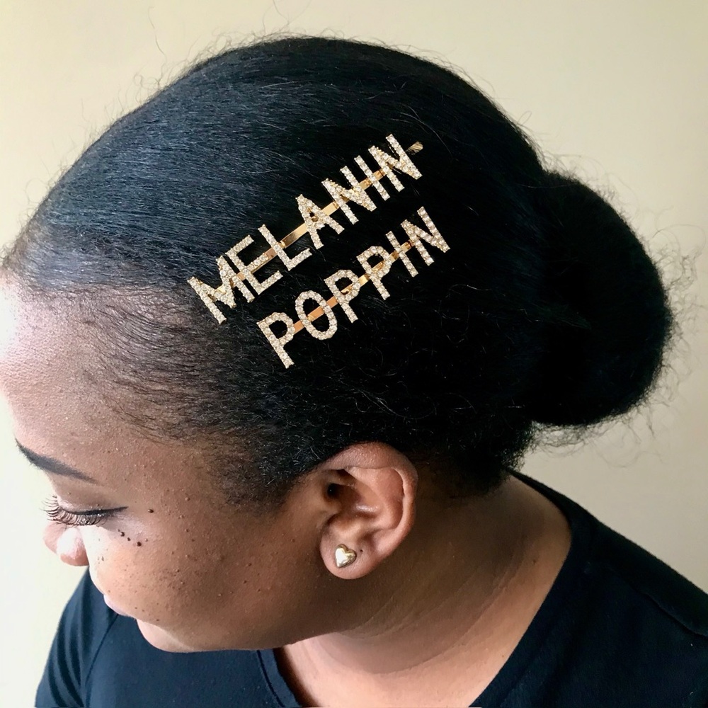 Word Hair Pin - Melanin